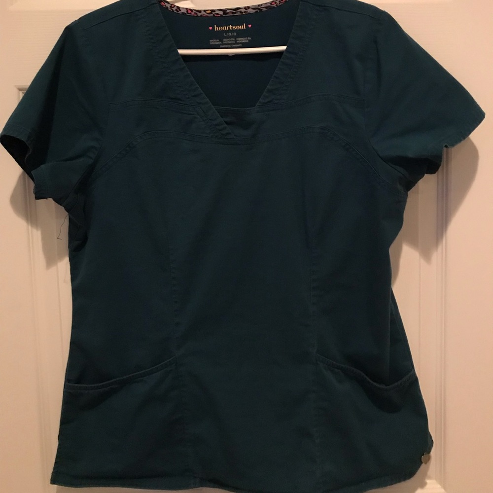 Heartsoul teal scrub top